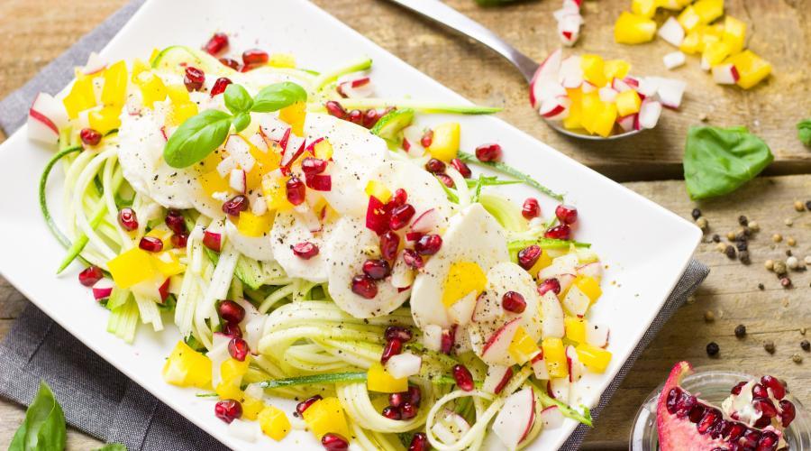 Bild zeigt: Zoodles mit Mozzarella in der Auflösung 900x500